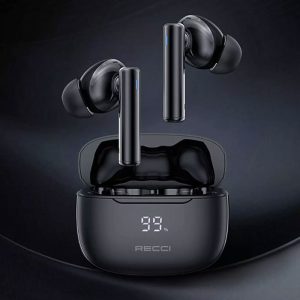 هندزفری بلوتوثی رسی مدل Warrior REP-W77 ANC دارای نمایشگر دیجیتال می باشد.