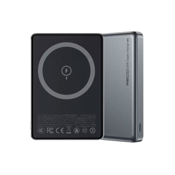 پاوربانک 10000mAh مگنتی رسی مدل Armor RPB-W26 در رنگ بندی خاکستری می باشد.