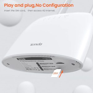 مودم روتر 4G+ LTE بی سیم دوبانده AC1200 تندا مدل 4G09 با ورودی سیم کارت است.