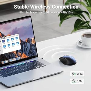 موس بی سیم یوگرین مدل 15064 MU006 دارای اتصال بی سیم 2.4GHz می باشد.