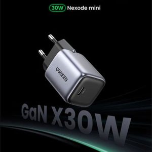شارژر دیواری 30 وات GaN یوگرین مدل CD319 90666 Necode با توان خروجی 30 وات است.