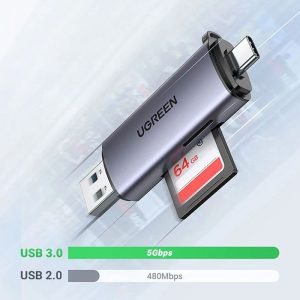 رم ریدر USB و تایپ C یوگرین مدل CM185 50706 دارای سرعت انتقال داده بالا است.