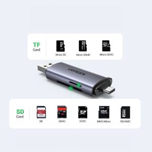 رم ریدر USB و تایپ C یوگرین مدل CM185 50706 دارای سازگاری گسترده است.