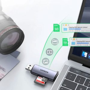 رم ریدر USB و تایپ C یوگرین مدل CM185 50706 سازگار با انواع داده ها است.