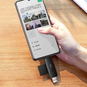 رم ریدر USB و تایپ C یوگرین مدل CM304 80191 سازگار با گوشی های دارای پورت تایپ C است.