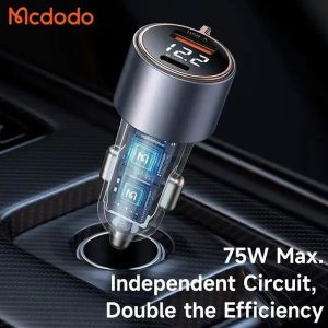 شارژر فندکی 75W مک دودو مدل CC-369 دارای توان خروجی کلی 75 وات می باشد.