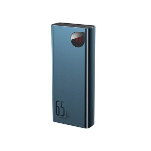پاوربانک 20000mAh 65W بیسوس مدل Adaman PPIMDA-D01 در رنگ بندی آبی است.