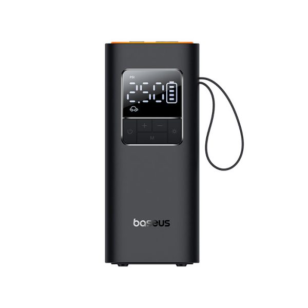 کمپرسور باد شارژی بیسوس مدل SuperMini Pro BS-CG016 در رنگ بندی مشکی است.