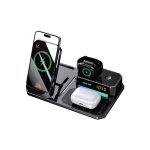 شارژر بی سیم، اسپیکر و هولدر 6 کاره گوشی گرین لاین مدل 6IN1 Multifunctional 43 شارژر بی سیم، اسپیکر و هولدر 6 کاره گوشی گرین لاین مدل 6IN1 Multifunctional در رنگ بندی مشکی است.