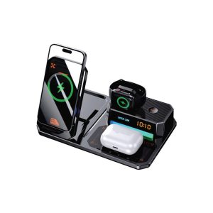 شارژر بی سیم، اسپیکر و هولدر 6 کاره گوشی گرین لاین مدل 6IN1 Multifunctional