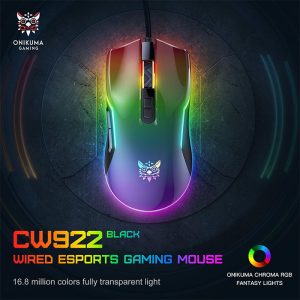 موس سیمی گیمینگ اونیکوما مدل CW922 دارای نورپردازی RGB می باشد.
