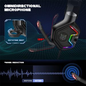 هدست سیمی گیمینگ RGB اونیکوما مدل K10 PRO با میکروفن با قابلیت کاهش نویز می باشد.