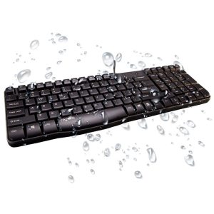 کیبورد سیمی رپو مدل N2400 دارای مقاومت در برابر پاشش مایعات و گرد و غبار است.