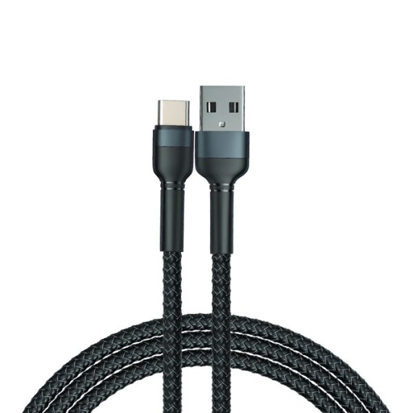 کابل شارژ USB به تایپ C سی بای مدل K1-C به طول 1 متر و رنگ بندی مشکی است.