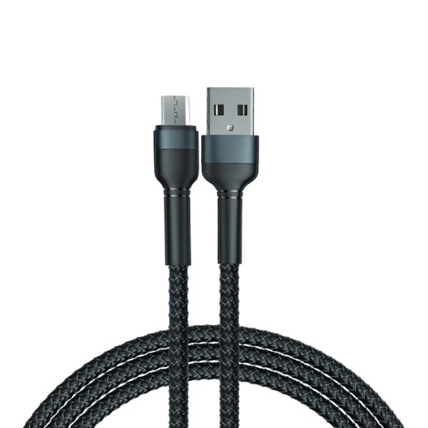 کابل شارژ USB به میکرو USB سی بای مدل K1-M به طول 1 متر در رنگ بندی مشکی است.