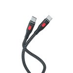 کابل شارژ 100W تایپ C به تایپ C سی بای مدل K3-PD به طول 1 متر 13 کابل شارژ 100W تایپ C به تایپ C سی بای مدل K3-PD به طول 1 متر و رویه بافته شده است.