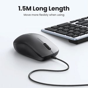 موس سیمی یوگرین مدل MU007 90789 دارای کابل به طول 1.5 متر می باشد.