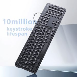 کیبورد سیمی یوگرین مدل KU004 90875 دارای عمر مفید 10 میلیون کلیک می باشد.