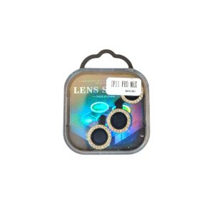 محافظ لنز دوربین گوشی آیفون 11Pro Max نگین دار در بسته بندی درب دار می باشد.