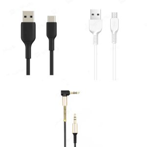 پک کابل AUX  + کابل تایپ C + کابل MICRO یوپ شاپ BK04
