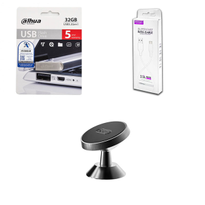 پک هولدر مگنتی موبایل + کابل تایپ C + فلش مموری 32 گیگ یوپ شاپ BK03