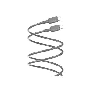 کابل شارژ تایپ C به C پاوا مدل 12B100CC به طول 1.2 متر هم برای شارژ و هم برای انتقال داده قابل استفاده است.