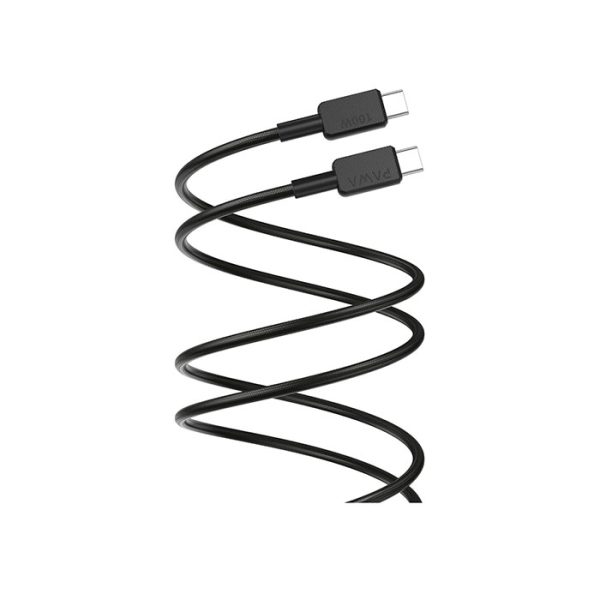 کابل شارژ تایپ C به C پاوا مدل 12B100CC به طول 1.2 متر طراحی استاندارد و ارگونومیک با کانکتورهای مقاوم که اتصال مطمئن و پایدار را تضمین می‌کند.