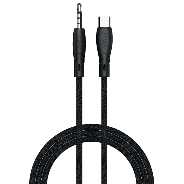 کابل مبدل صدای 3.5 میلی متری به تایپ C پاوا مدل NYLON BRAIDED