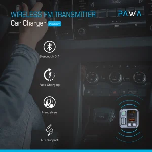 شارژر فندکی 30W و اف ام پلیر پاوا مدل PW-FM16PD30