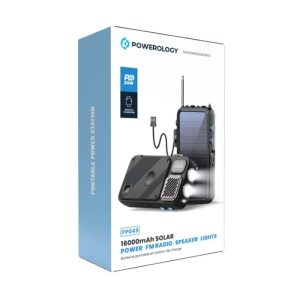 پاور بانک 16000mAh پاورولوژی مدل PP049 با پنل خورشیدی.
