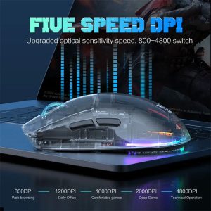 موس گیمینگ سیمی RGB اونیکوما مدل CW926 مجهز به نورپردازی RGB چندرنگ با قابلیت تنظیم.