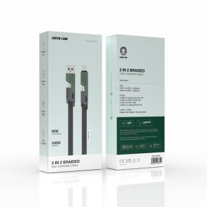 کابل شارژ USB به لایتنینگ ، تایپ C گرین لاین مدل 2 in 2 Braid