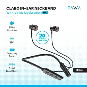 هندزفری گردنی بلوتوثی پاوا مدل Claro ENC Neckband PW-CLNBINE6