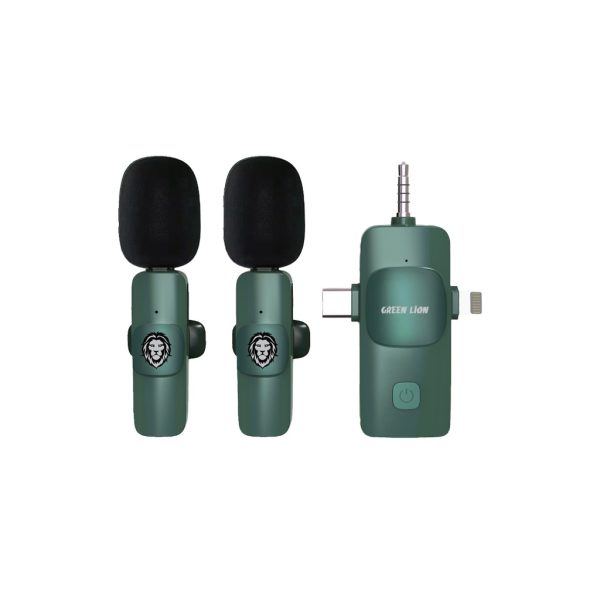 میکروفن دوتایی یقه ای گرین لاین مدل GN3IN1WM مجهز به میکروفون سیلیکونی دیجیتال که صدایی تمیز و دقیق ارائه می‌دهد.