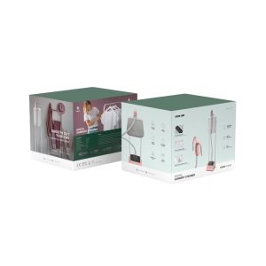 اتو بخار ایستاده 1800W گرین لاین مدل DIGITAL GARMENT STEAMER طراحی سیستم تخلیه عقب، نظافت و نگهداری آسان را تضمین می‌کند.