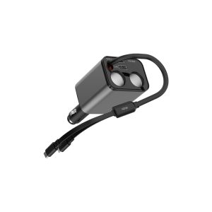 شارژر فندکی 90W گرین لاین مدل MULTIPORT GL-CC07 قابلیت شارژ هم‌زمان چهار دستگاه.