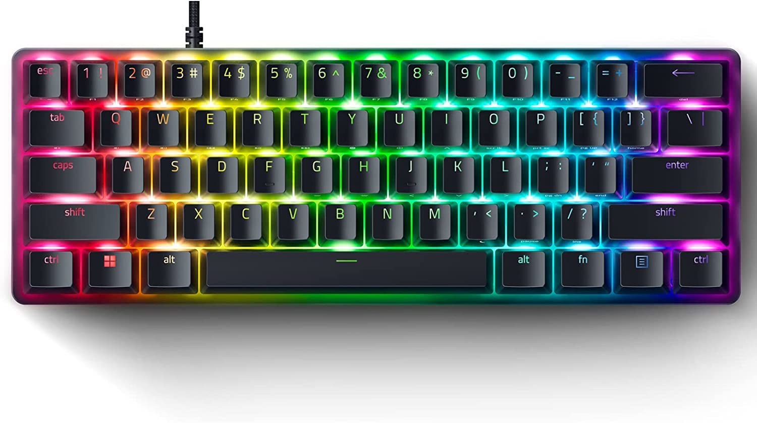 کیبورد گیمینگ RGB مکانیکال سیمی ریزر مدل HUNTSMAN MINI