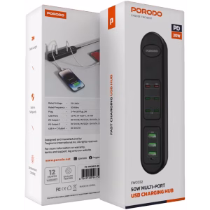 هاب شارژ USB چند پورت 50 وات پرودو مدل PD-FWCH032