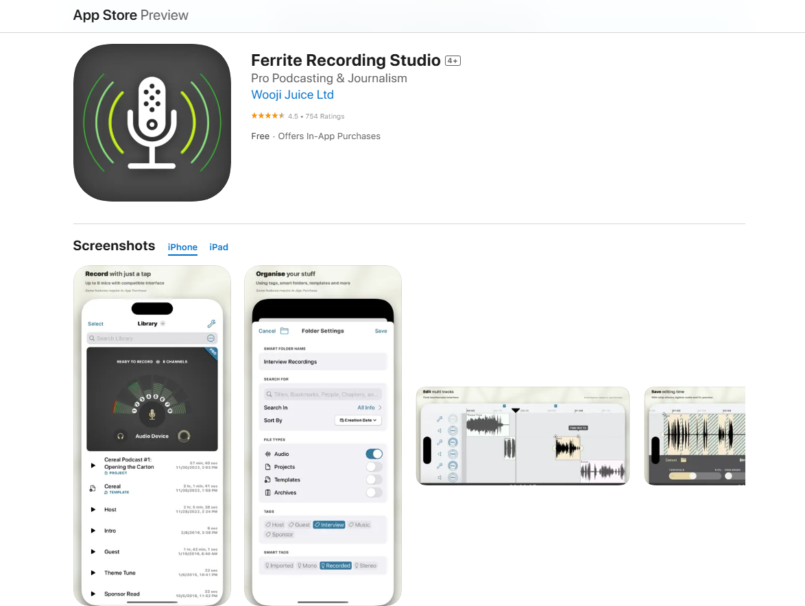 بهترین اپلیکیشن‌ها برای تولید پادکست روی موبایل - Ferrite Recording Studio