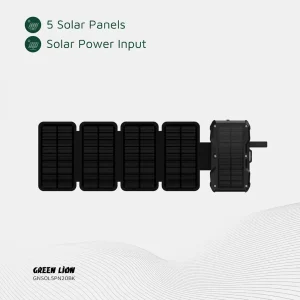 پاوربانک 20000mAh گرین لاین مدل SOLAR 5 PANEL با پنل خورشیدی