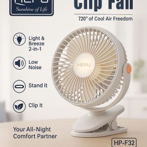 پنکه رومیزی گیره ای مدل HEPU HP-F32.