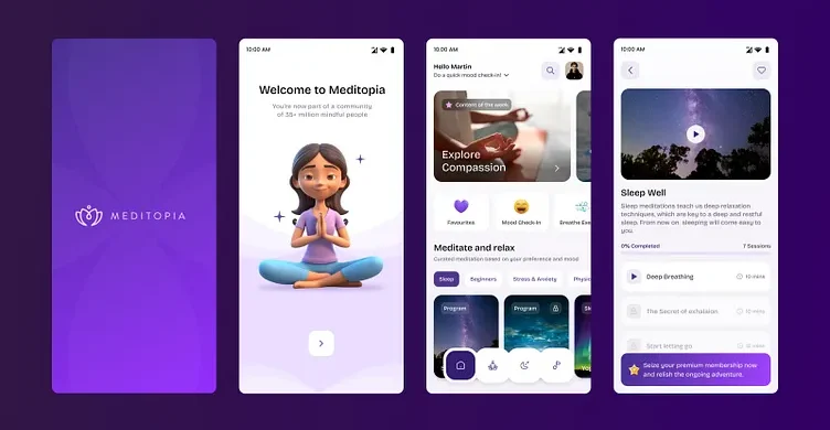 معرفی بهترین اپلیکیشن‌های مدیتیشن و کاهش استرس - Meditopia