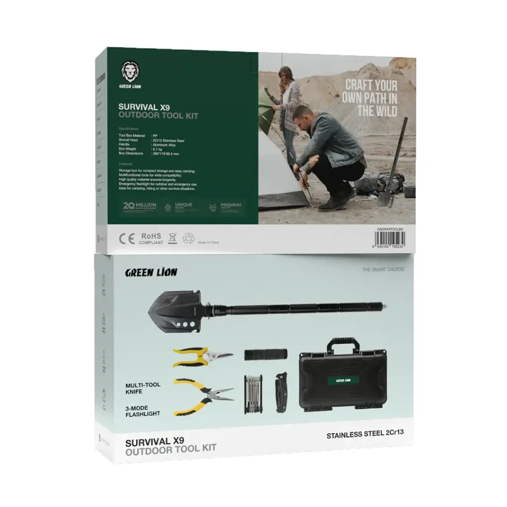 ست ابزار کمپینک چند کاره گرین لاین مدل SURVIVAL X9 OUTDOOR.