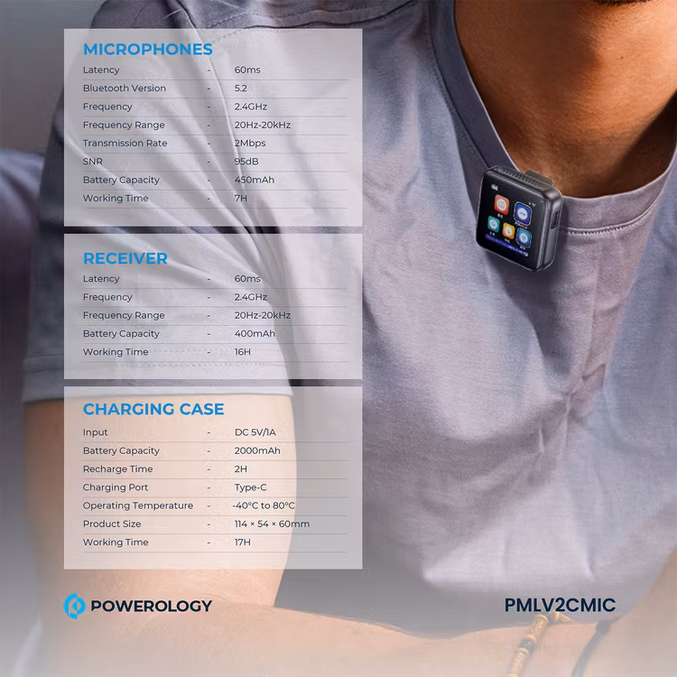میکروفن یقه ای پاورولوژی مدل PMLV2CMIC