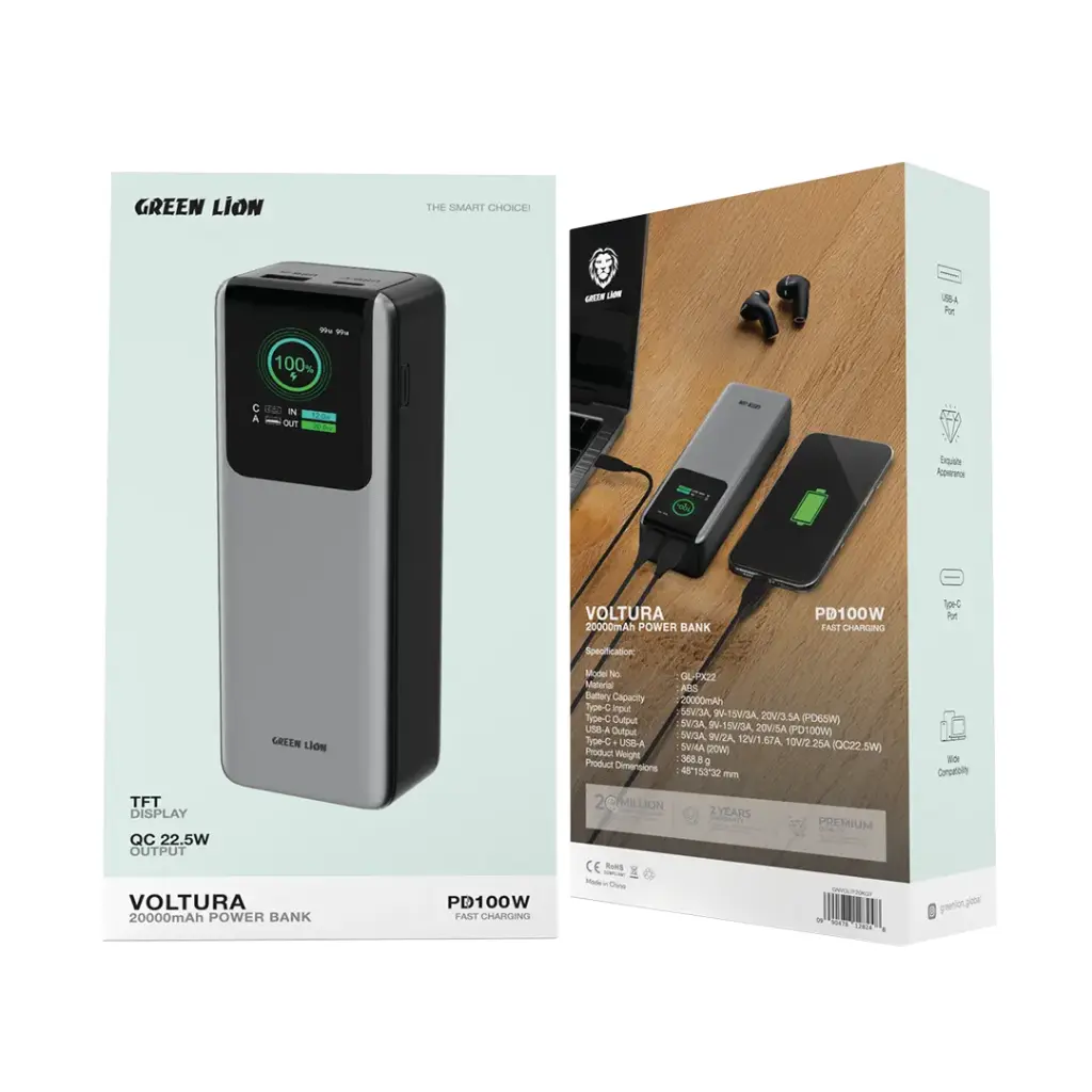 پاوربانک 20000mAh گرین لاین مدل VOLTURA