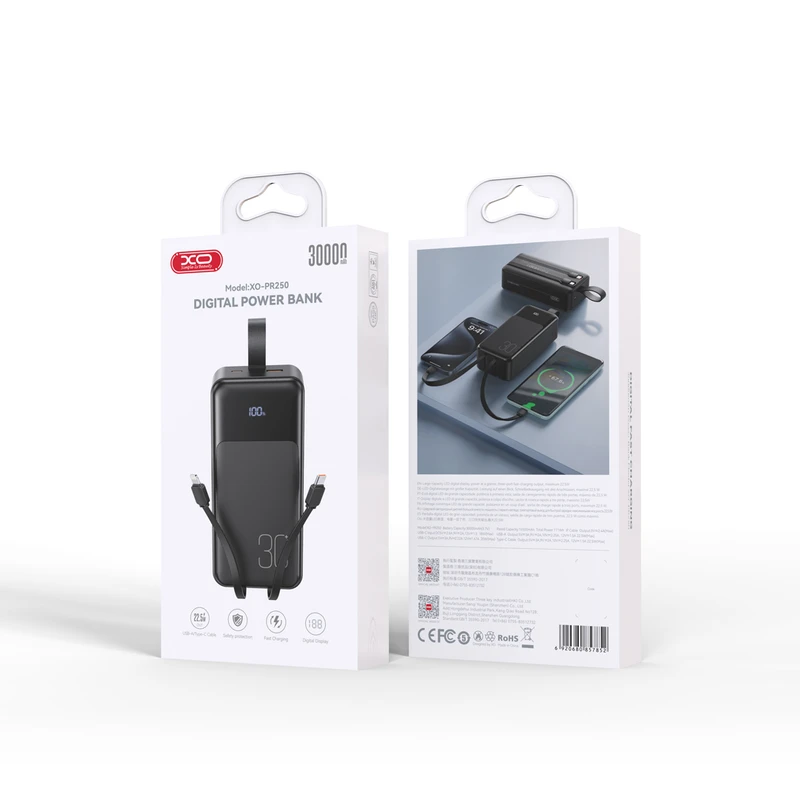 پاوربانک 30000mAh ایکس او مدل PR250