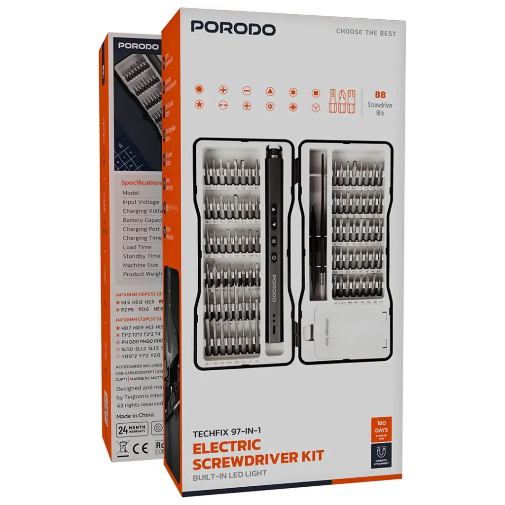 کیت پیچ گوشتی شارژی پرودو مدل TECHFIX 97IN1 SCREWDRIVER