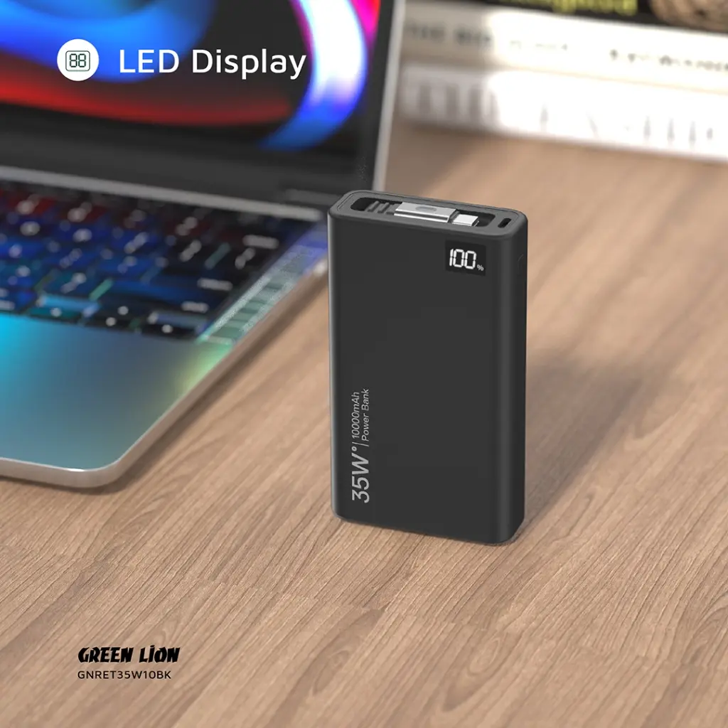 پاوربانک گرین لاین مدل RETRACTABLE 10000MAH