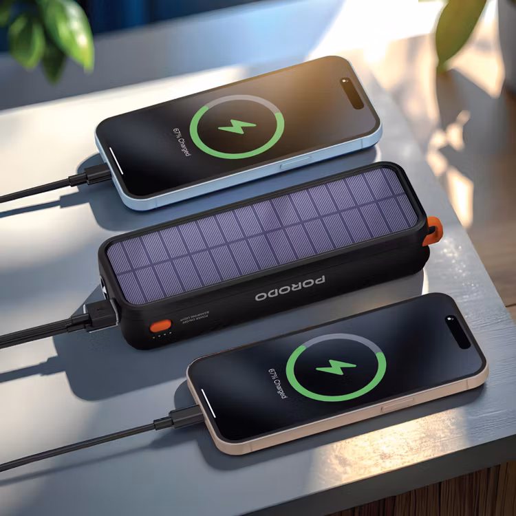 پاور بانک خورشیدی پرودو مدل POWERED 20000MAH