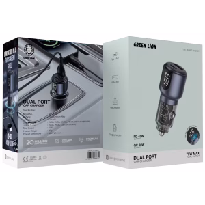 شارژر فندکی گرین لاین مدل DUAL PORT